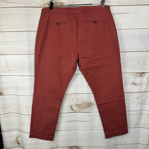 Tailor Vintage Canyon Red Stretch Slim Fit Chino Pants Size 40x30 - Picture 3 of 11